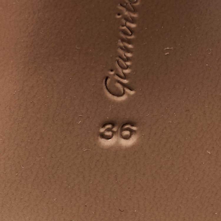 Pre Owned Gianvito Rossi Black Leather Knee Length Boots Size 36