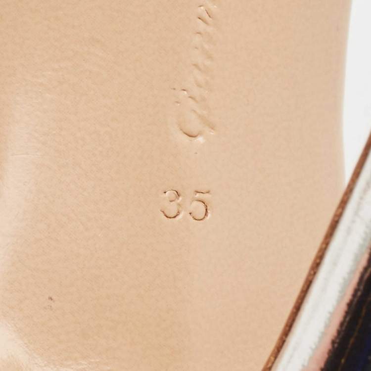 Pre Owned Gianvito Rossi Transparent PVC Crystal Embellished Ankle Strap Pumps Size 35
