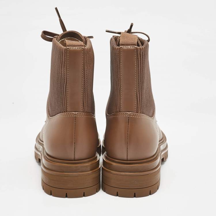 مملوكة مسبقًا Gianvito Rossi Brown Leather Martis Combat Boots Size 37.5