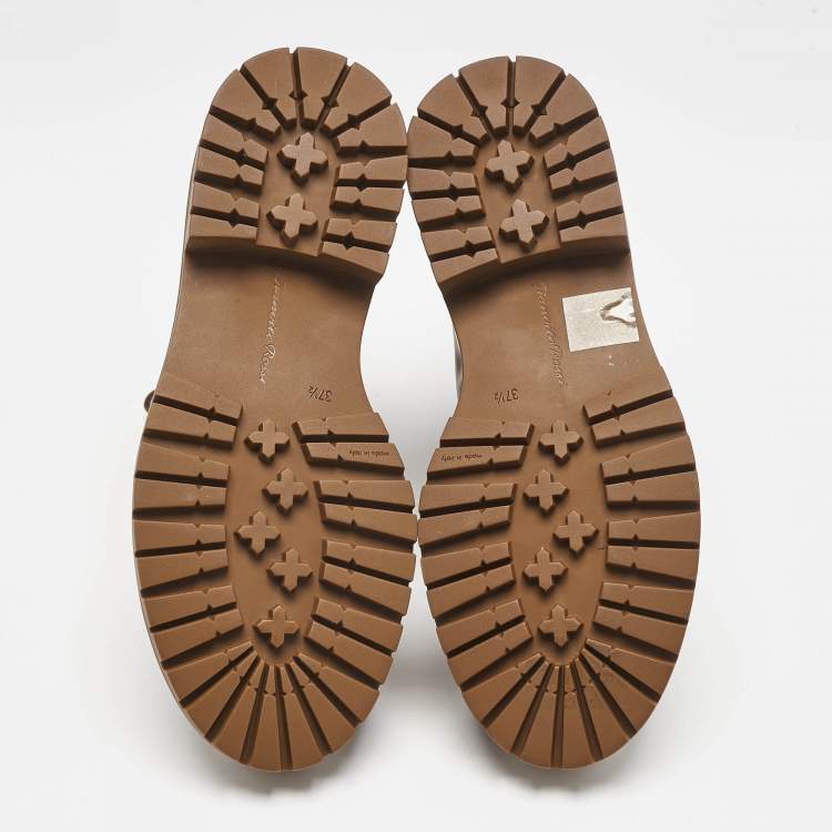 مملوكة مسبقًا Gianvito Rossi Brown Leather Martis Combat Boots Size 37.5