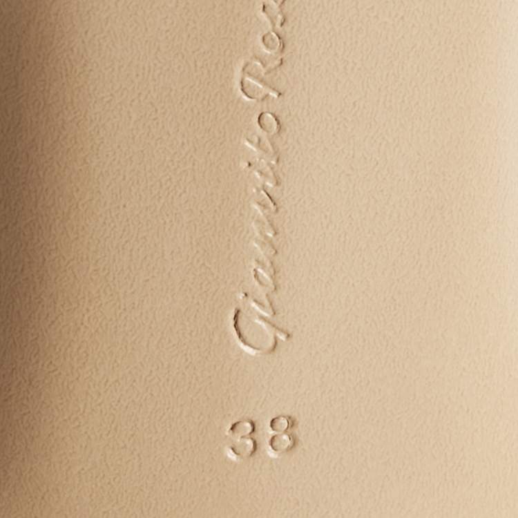 Pre Owned Gianvito Rossi Black Leather Bijoux Crystal Sandals Size 38