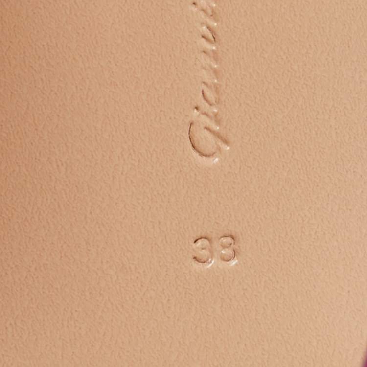 Pre Owned Gianvito Rossi Fuchsia Suede Crystal Embellished Cannes Sandals Size 38