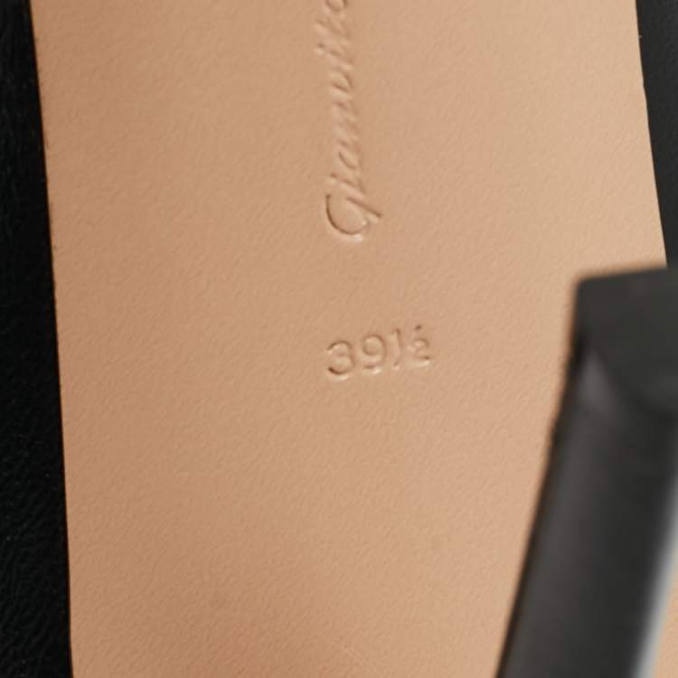 Pre Owned Gianvito Rossi Black Leather Thong Slide Sandals Size 39.5