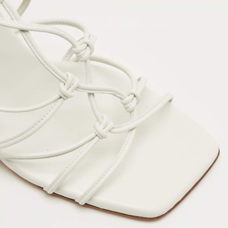 Pre Owned Gianvito Rossi White Leather Minas Sandals Size 37