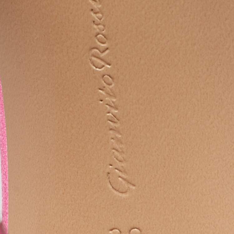 Pre Owned Gianvito Rossi Pink Satin Embellished Montecarlo Sandals Size 39