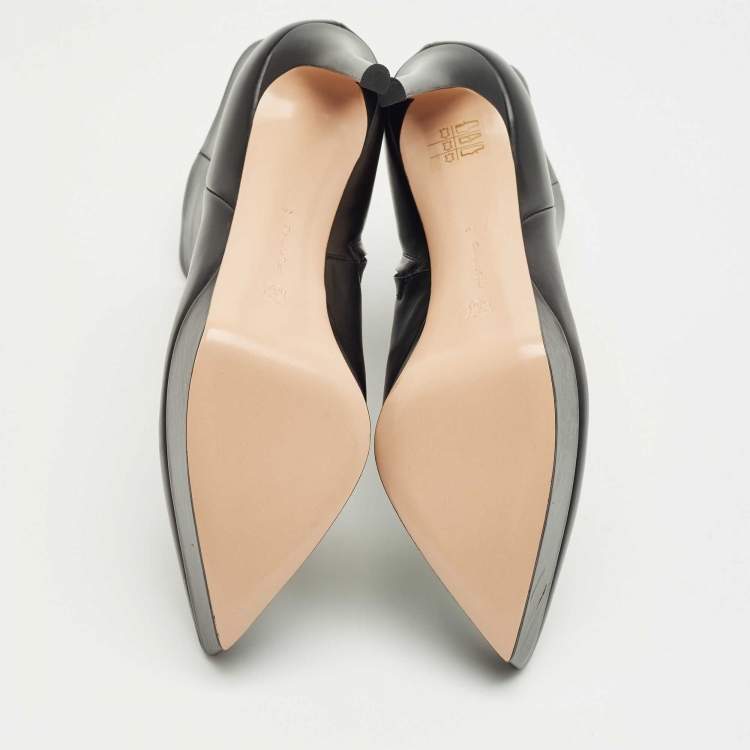 مملوكة مسبقًا Gianvito Rossi Black Leather Dasha Platform Booties Size 40