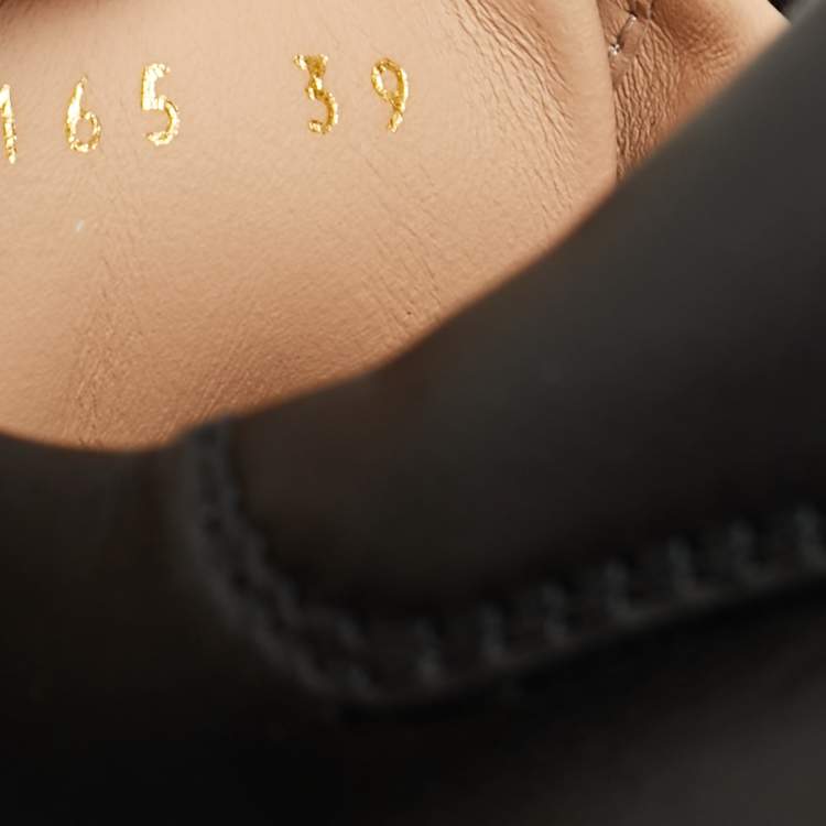 Pre Owned Gianvito Rossi Black Leather Ribbon Low Top Sneakers Size 39