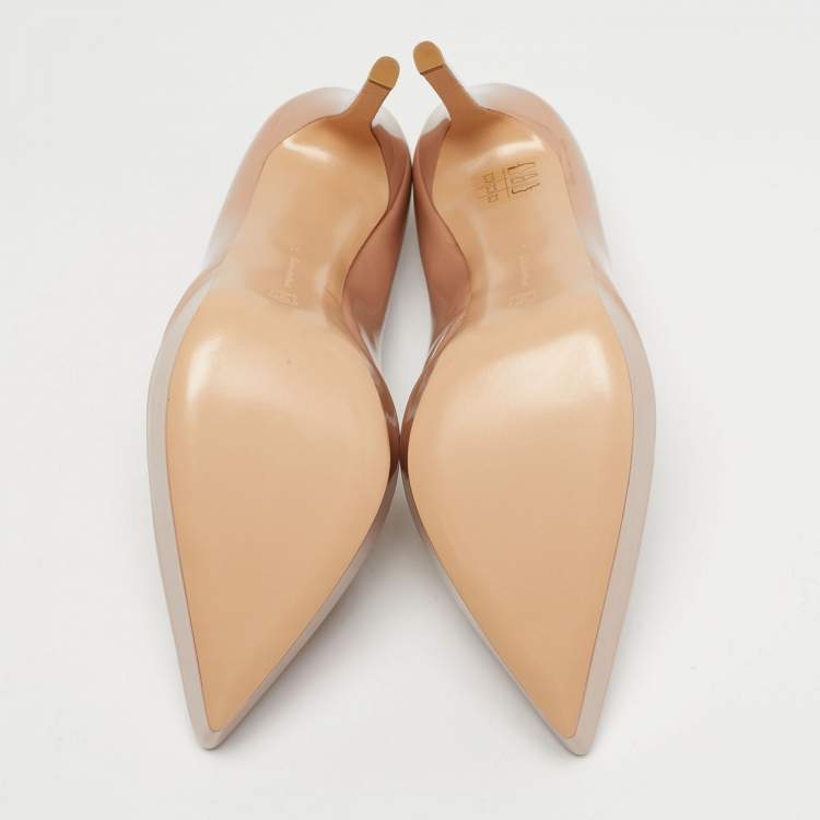 Pre Owned Gianvito Rossi Beige Patent Leather Dasha Platform Pumps Size 41