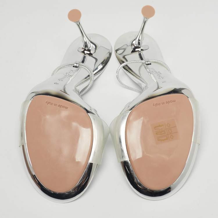 Pre Owned Gianvito Rossi Transparent PVC and Leather Spice Sandals Size 40