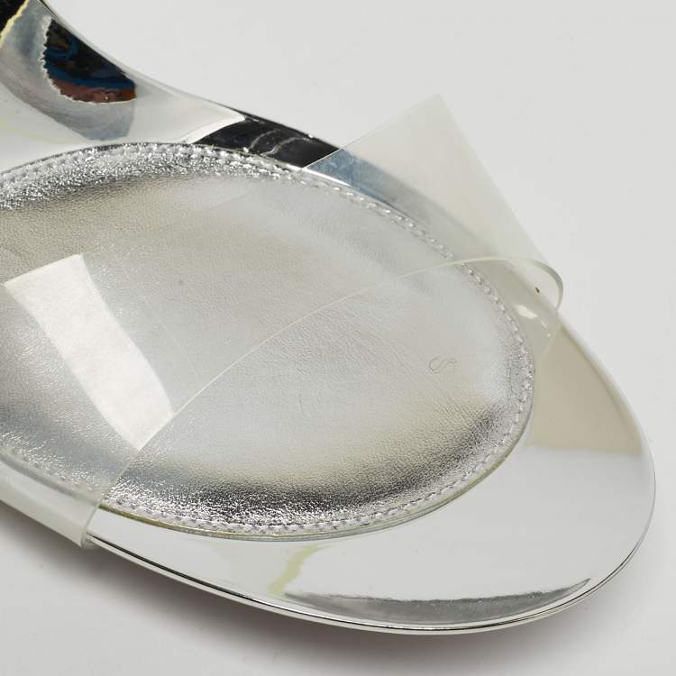 Pre Owned Gianvito Rossi Transparent PVC and Leather Spice Sandals Size 40