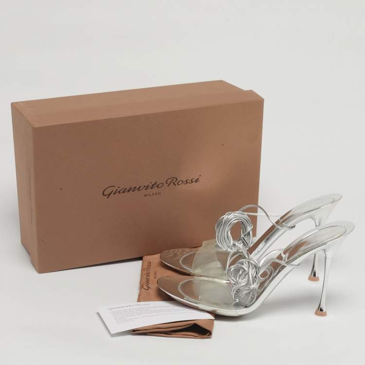 Pre Owned Gianvito Rossi Transparent PVC and Leather Spice Sandals Size 40