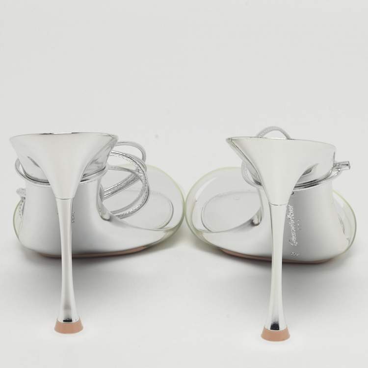 Pre Owned Gianvito Rossi Transparent PVC and Leather Spice Sandals Size 40