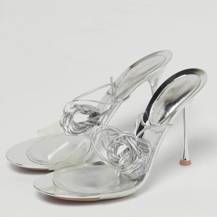 Pre Owned Gianvito Rossi Transparent PVC and Leather Spice Sandals Size 40