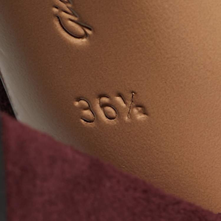 Pre Owned Gianvito Rossi Burgundy Suede Joelle Ankle Boots Size 36.5