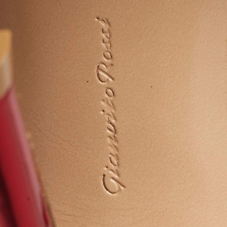 Pre Owned Gianvito Rossi Metallic Red Leather Jaipur Sandals Size 38