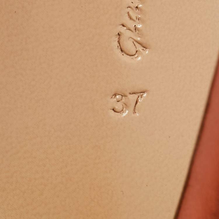 Pre Owned Gianvito Rossi Metallic Orange Leather Fleur Sandals Size 37