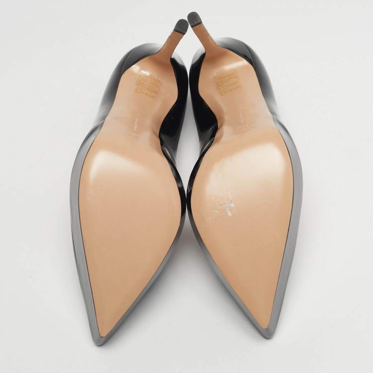 Pre Owned Gianvito Rossi Black Patent Leather Dasha Platform Pumps Size 41