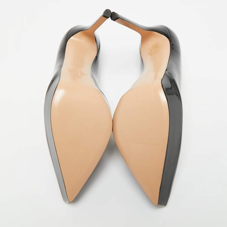 Pre Owned Gianvito Rossi Black Patent Leather Dasha Platform Pumps Size 42