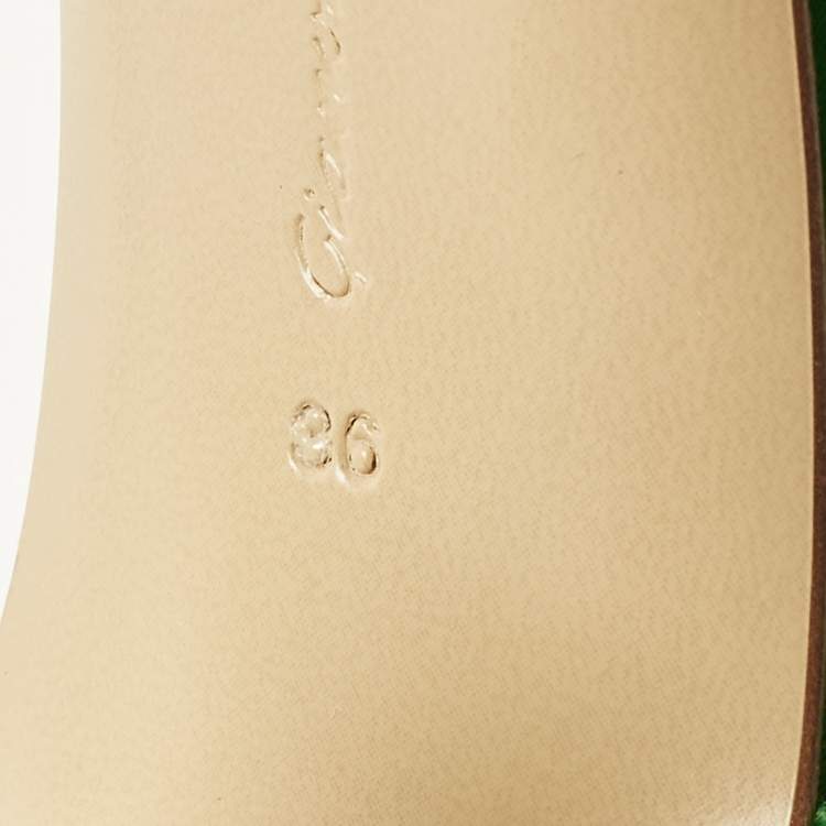 Pre Owned Gianvito Rossi Jaipur Size 36 Green Satin Mules