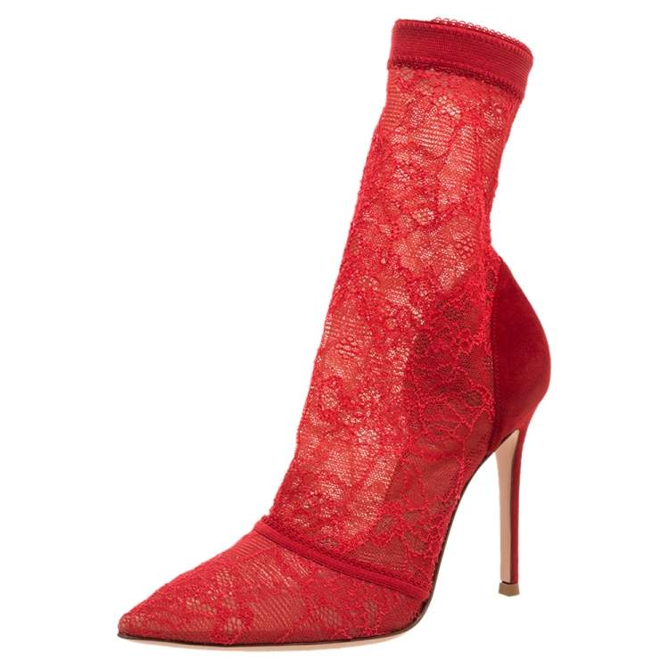 red suede bootie