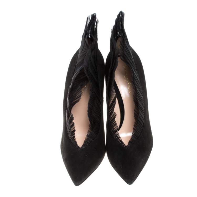 Pre Owned Gianvito Rossi Black Suede Divine Pointed Toe Pumps Size 40