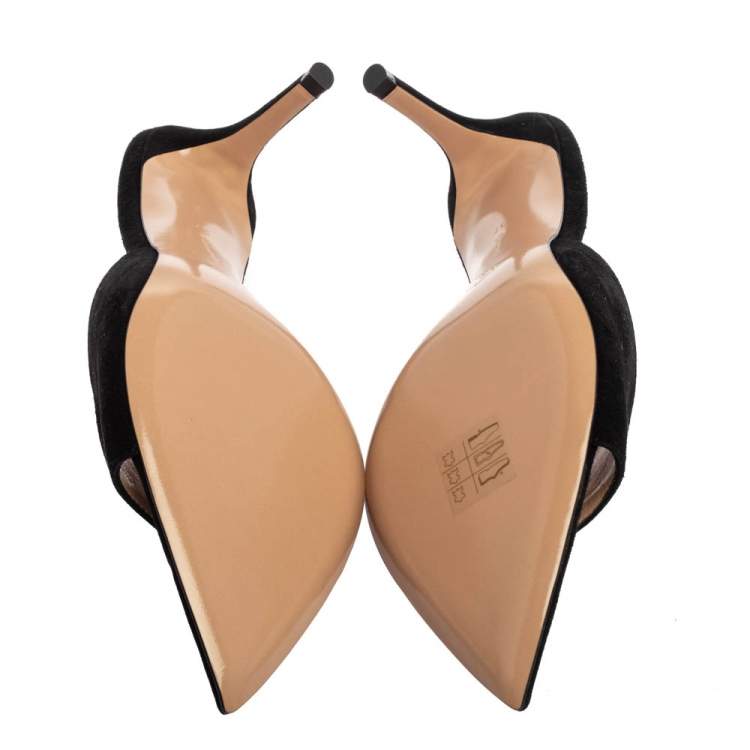 Pre Owned Gianvitto Rossi Black Suede Alise Mule Sandals Size 37