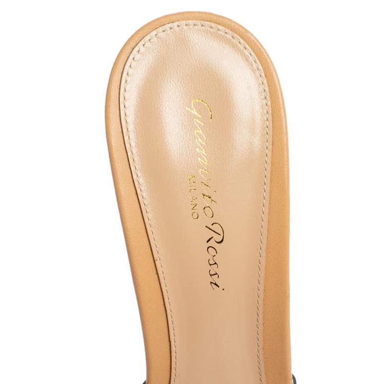 Pre Owned Gianvito Rossi Beige/Transparent PVC Alise Mules Size 39