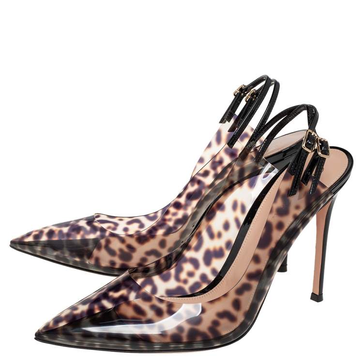 Pre Owned Gianvitto Rossi Black PVC And Patent Pumps  Size 42