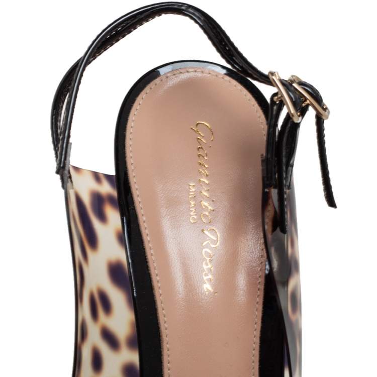 Pre Owned Gianvitto Rossi Black PVC And Patent Pumps  Size 42