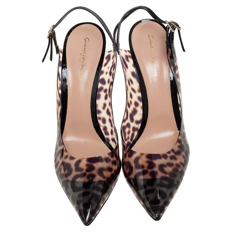 Pre Owned Gianvitto Rossi Black PVC And Patent Pumps  Size 42