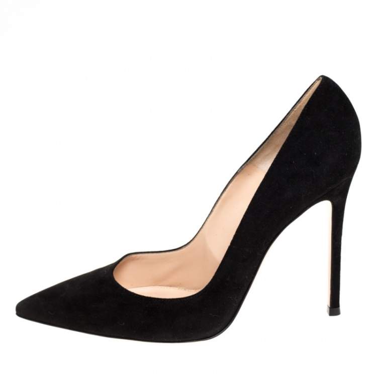 Pre Owned Gianvito Rossi Black Suede Pointed Toe Pumps Size 41