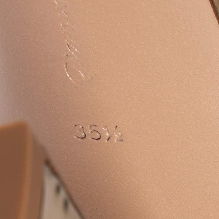 Pre Owned Gianvito Rossi Gold Leather Slide Sandals Size 35.5