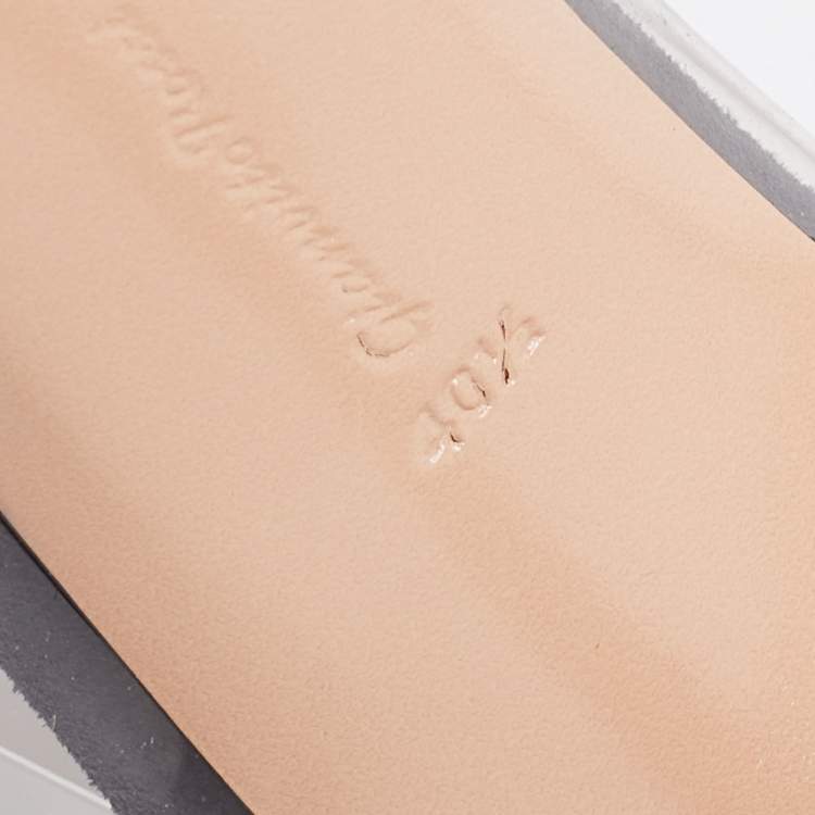 Pre Owned Gianvito Rossi Grey Suede and PVC Plexi Pumps Size 40.5