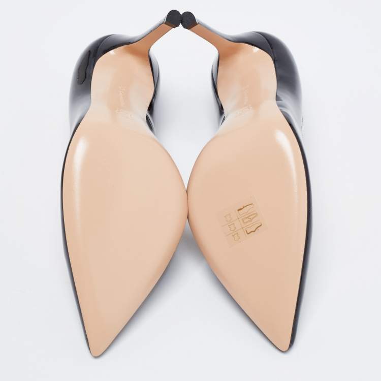 Pre Owned Gianvito Rossi Black Patent Leather Gianvito Pointed Toe Pumps Size 36