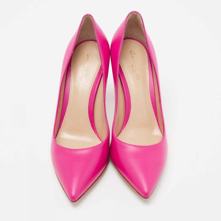 Pre Owned Gianvito Rossi Fuchsia Leather Gianvito Pumps Size 36