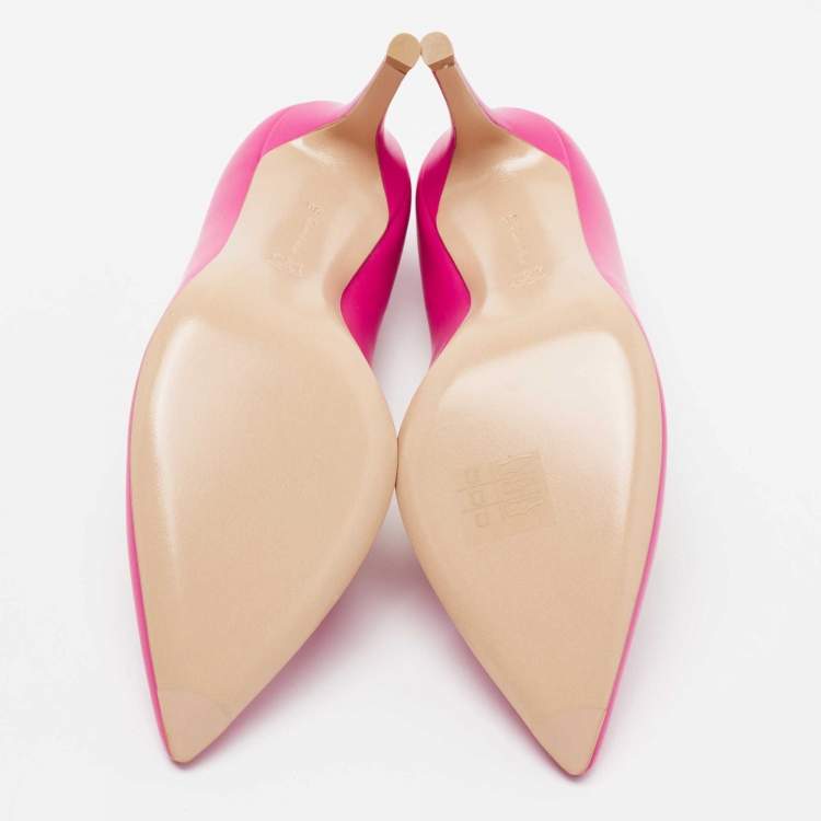 Pre Owned Gianvito Rossi Fuchsia Leather Gianvito Pumps Size 36
