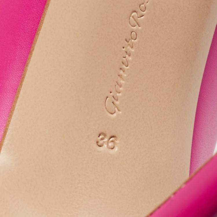 Pre Owned Gianvito Rossi Fuchsia Leather Gianvito Pumps Size 36