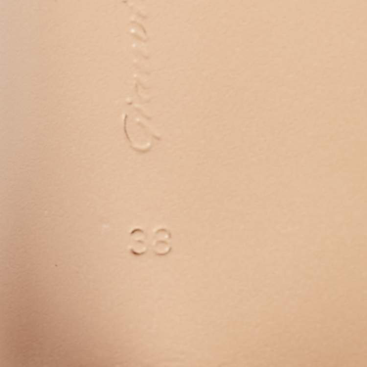 Pre Owned Gianvito Rossi  Metallic Leather Portofino  Ankle Strap Sandals Size 38