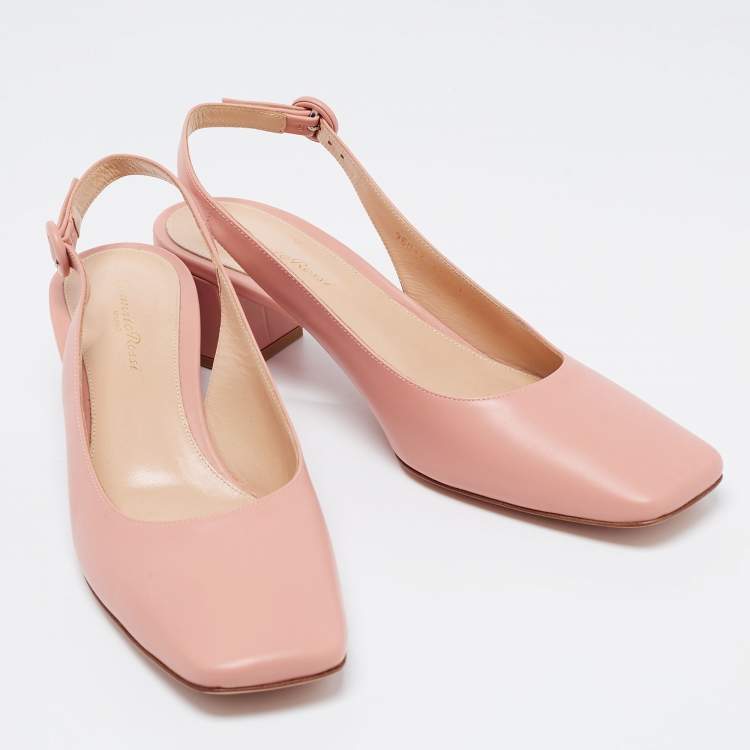 مملوكة مسبقًا Gianvito Rossi Pink Leather Slingback Pumps Size 40