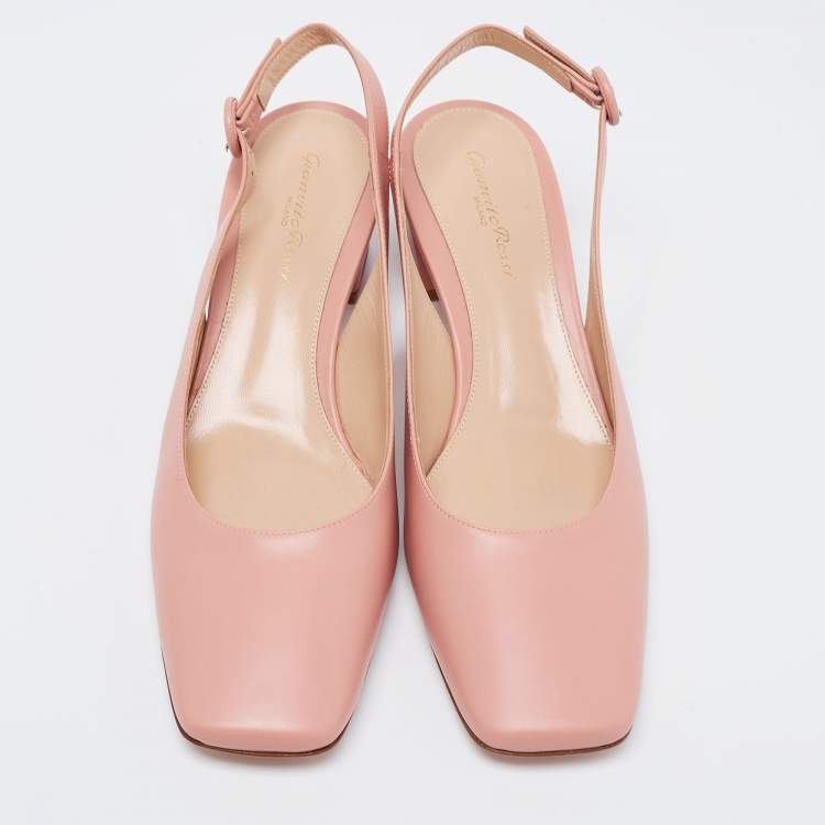 مملوكة مسبقًا Gianvito Rossi Pink Leather Slingback Pumps Size 40