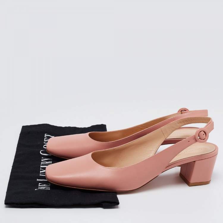 مملوكة مسبقًا Gianvito Rossi Pink Leather Slingback Pumps Size 40