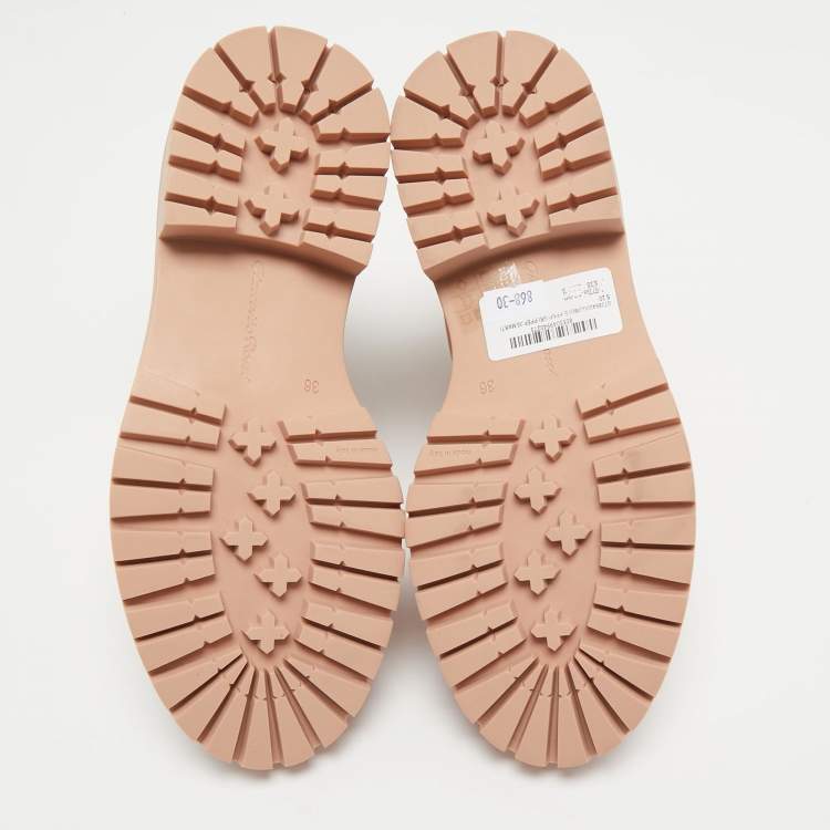 Pre Owned Gianvito Rossi Pink Fabric and Leather Martis Ankle Boots Size 36