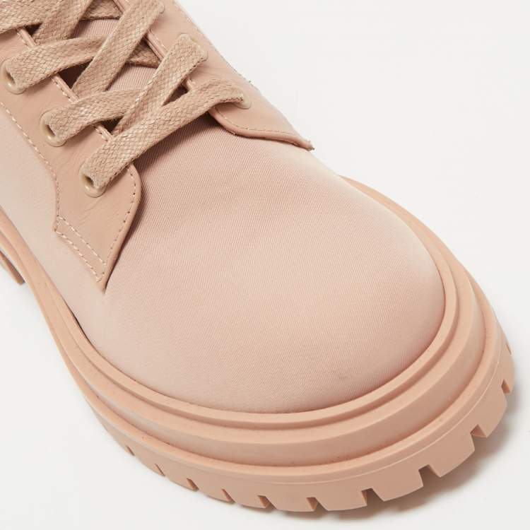 Pre Owned Gianvito Rossi Pink Fabric and Leather Martis Ankle Boots Size 36