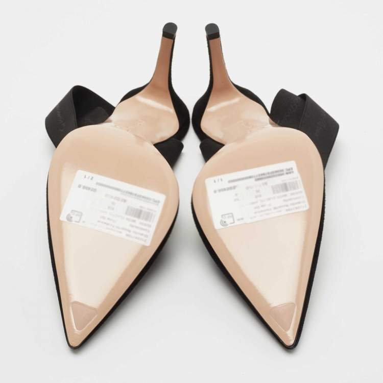 Pre Owned Gianvito Rossi Black Suede Continuity Elastic Pumps Size 36