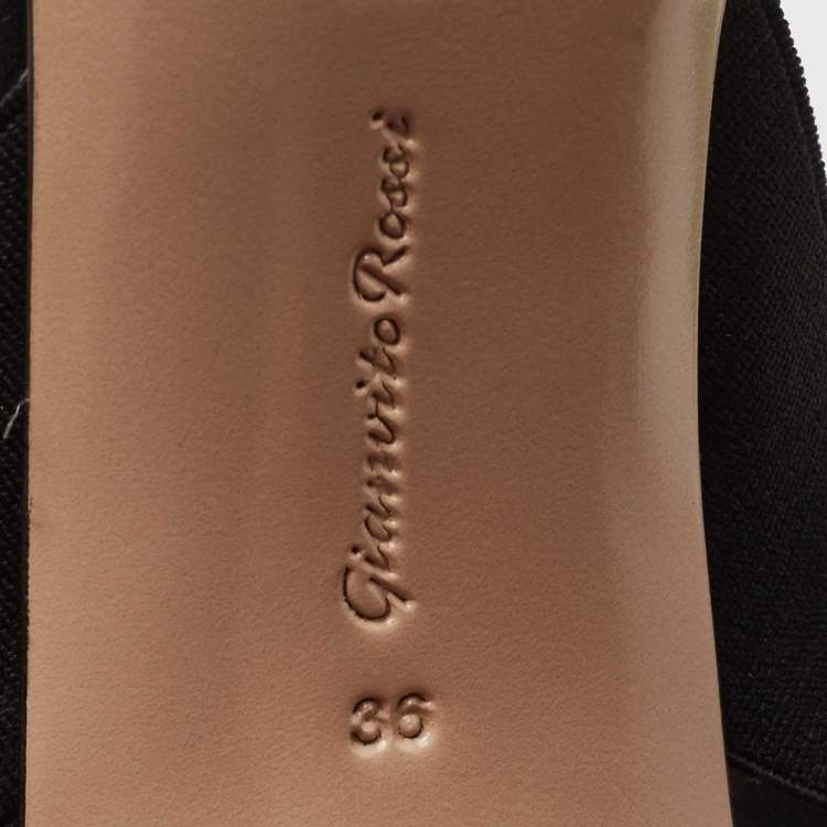 Pre Owned Gianvito Rossi Black Suede Continuity Elastic Pumps Size 36