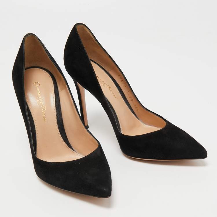 Pre Owned Gianvito Rossi Black Suede Gianvito 105 Pumps Size 35.5