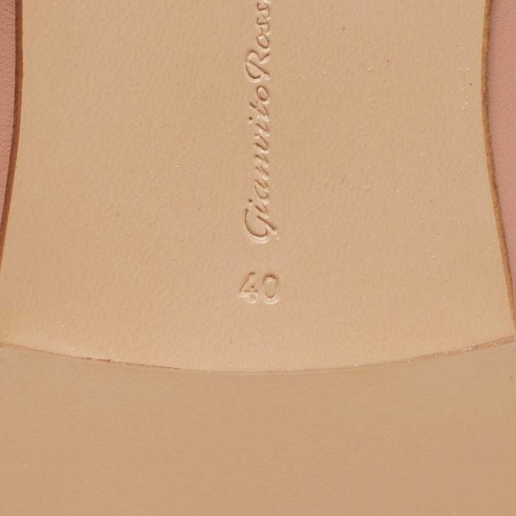 Pre Owned Gianvito Rossi Pink Leather Monza Braided Loafers Size 40