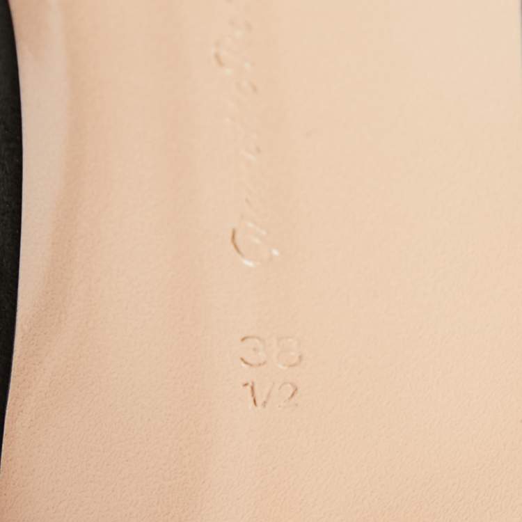 Pre Owned Gianvito Rossi Black Suede Studded Portofino Ankle Strap Sandals Size 38.5