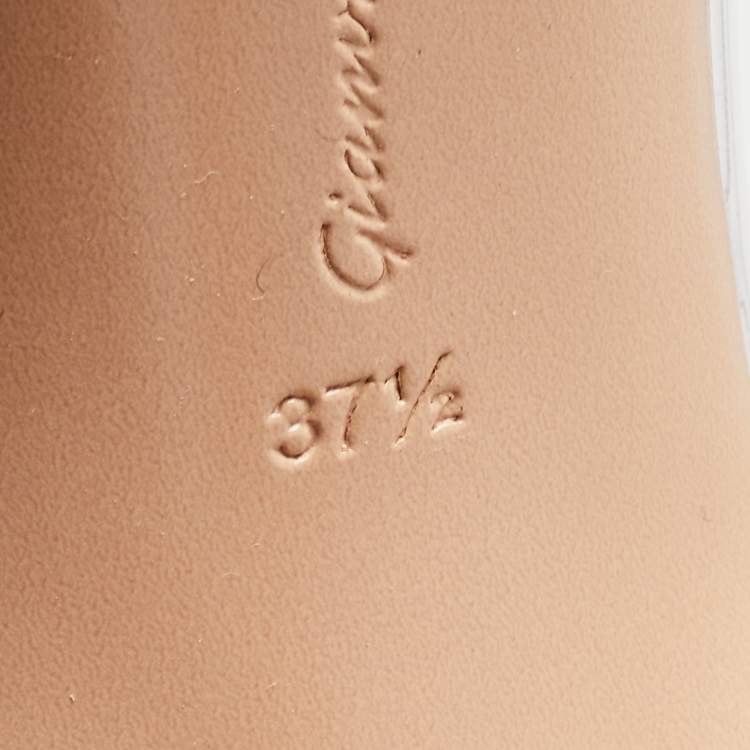 Pre Owned Gianvito Rossi Purple Leather and PVC Plexi Pumps Size 37.5