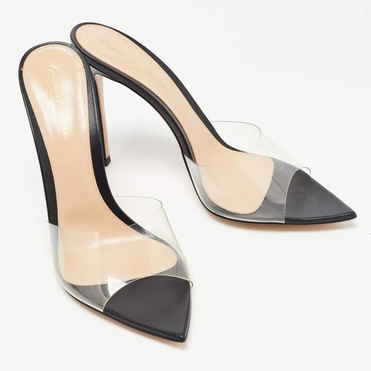 Pre Owned Gianvito Rossi Transparent PVC Elle Slide Sandals Size 40
